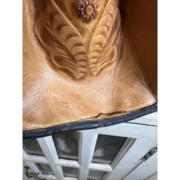 Vintage Corvi Piel Mexico Hand Tooled Aztec Calendar Floral Leather Handbag - Picture 5 of 16